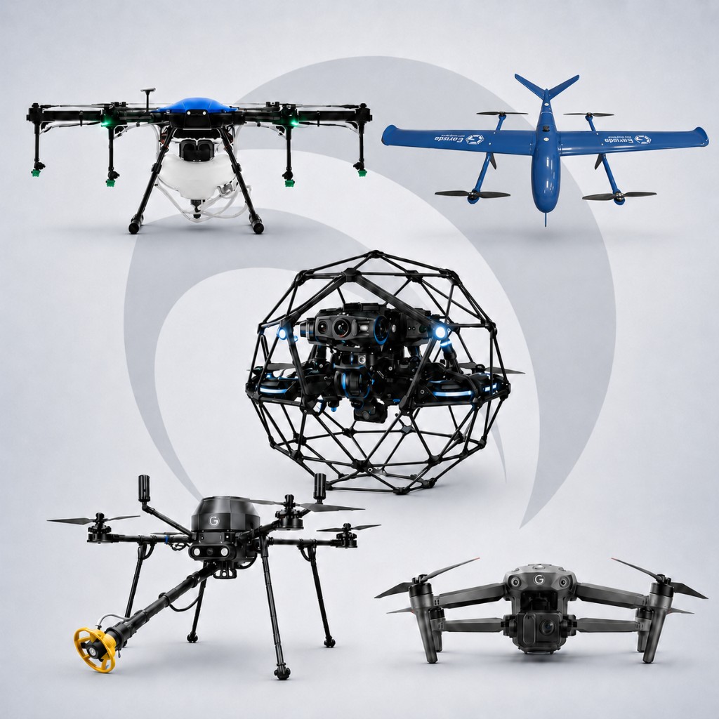 TAS expanded UAV fleet — agricultural, fixed-wing, caged inspection, and enterprise drones